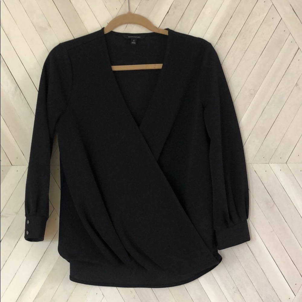 Banana Republic Black Crossover Blouse